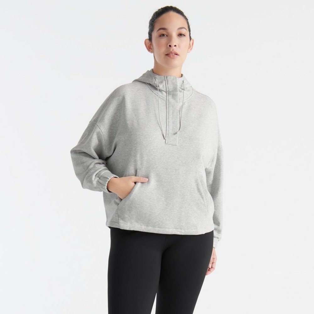 knix Good to Go Hoodie Light Gray Pullover Hoodie with Kangaroo Pocket